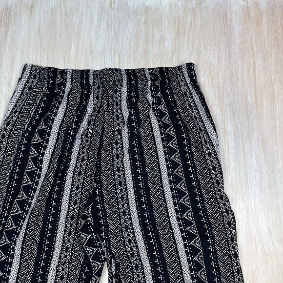 NWT Woman Within Black Batik Stripe Pull On Elastic Waist Wide Leg Pants 22W - Picture 14 of 15
